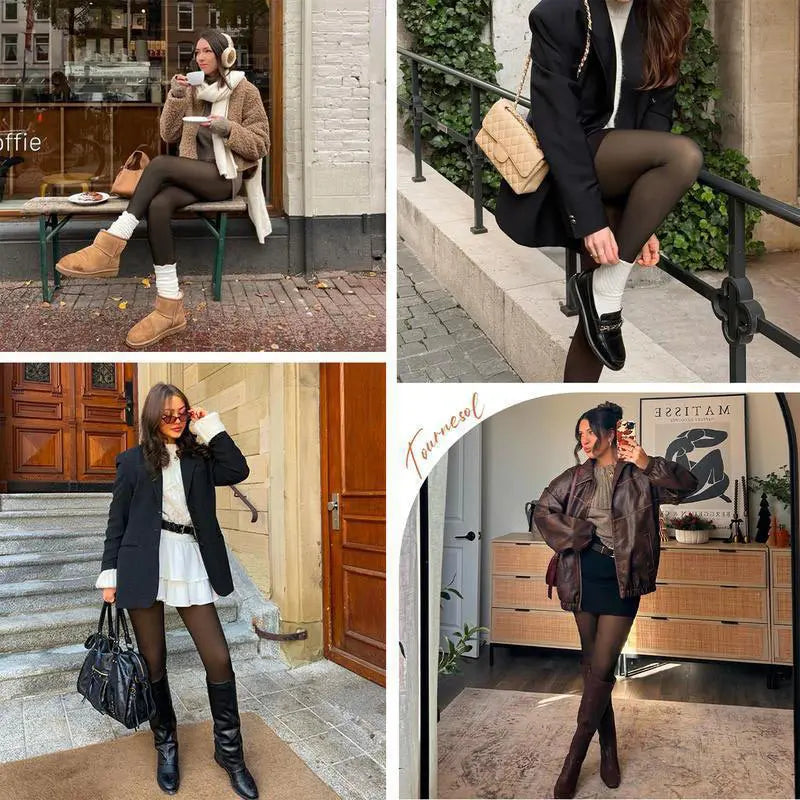 Large Size Shaping Wool Leggings High Waist Belly Cinching Sexy Pantyhose Warm Semi Transparent Thermal Stockings Woman Tights