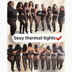 Large Size Shaping Wool Leggings High Waist Belly Cinching Sexy Pantyhose Warm Semi Transparent Thermal Stockings Woman Tights